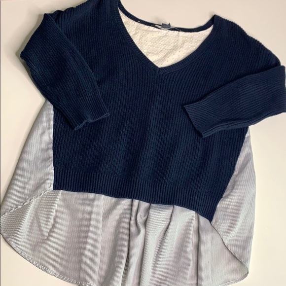 French Connection Babydoll V Neck eyelet Pullover sweater top small women’s - Picture 5 of 6